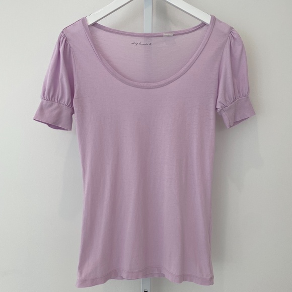STEPHANIE B PIMA COTTON LAVENDER TSHIRT 0416 SMALL - Picture 2 of 10